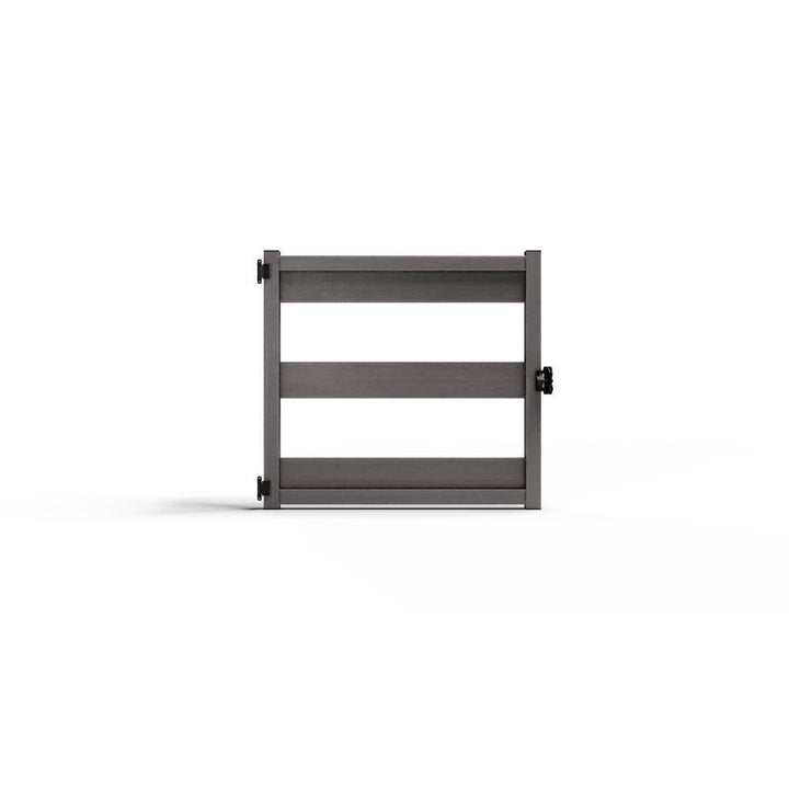 Natures Composites Composite Modern 3-Board Ranch Rail Gate ( 3 ft. H x 4 ft. W) Slate Grey Fence Gate