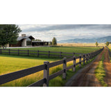 Natures Composites Composite 2-Rail Corner Post with Post Cap for Traditional Ranch Rail System (5 in. x 5 in. x 50 in. L) Slate Grey