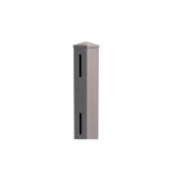 Natures Composites Composite 2-Rail Start/End Post with Post Cap for Traditional Ranch Rail System (5 in. x 5 in. x 50 in. L) Slate Grey