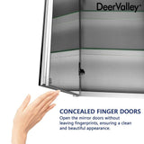 DEERVALLEY Rectangular Aluminum Frameless 30 in. W x 26 in. H Double-Door Surface Mount Bathroom Medicine Cabinet with Mirror