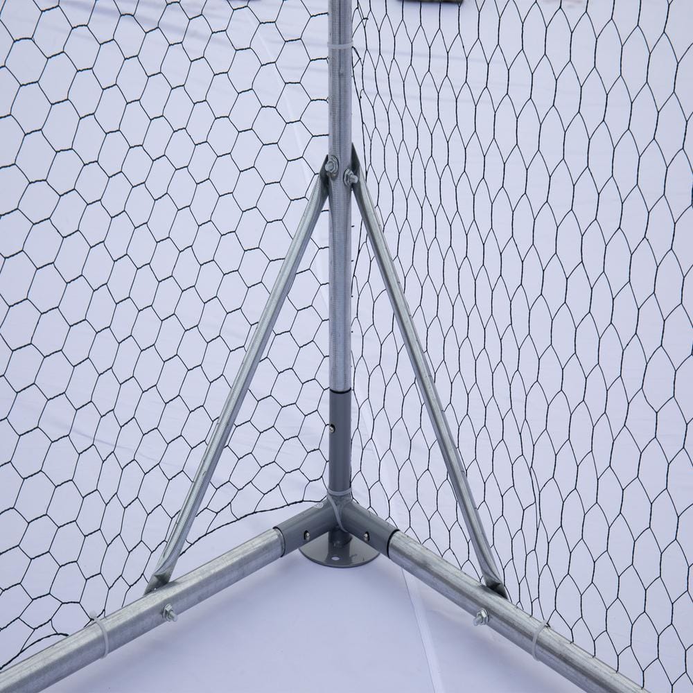 GOGEXX 9.2 ft. W x 6.2 ft.L x 6.5 ft.H Large Metal Chicken Coop Steel Wire Net Cage Poultry Cage for Outdoors