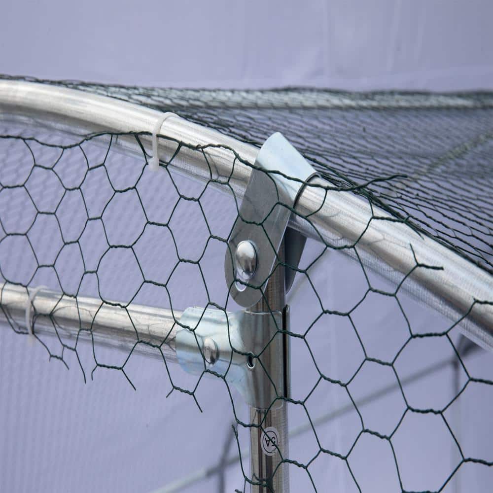 GOGEXX 9.2 ft. W x 6.2 ft.L x 6.5 ft.H Large Metal Chicken Coop Steel Wire Net Cage Poultry Cage for Outdoors