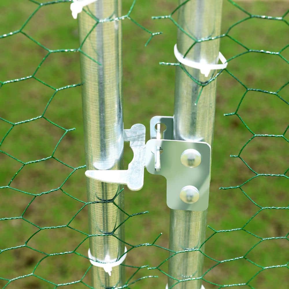 GOGEXX 9.2 ft. W x 6.2 ft.L x 6.5 ft.H Large Metal Chicken Coop Steel Wire Net Cage Poultry Cage for Outdoors
