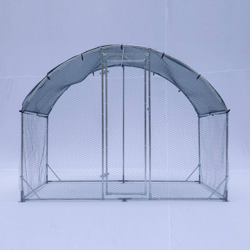 GOGEXX 9.2 ft. W x 6.2 ft.L x 6.5 ft.H Large Metal Chicken Coop Steel Wire Net Cage Poultry Cage for Outdoors