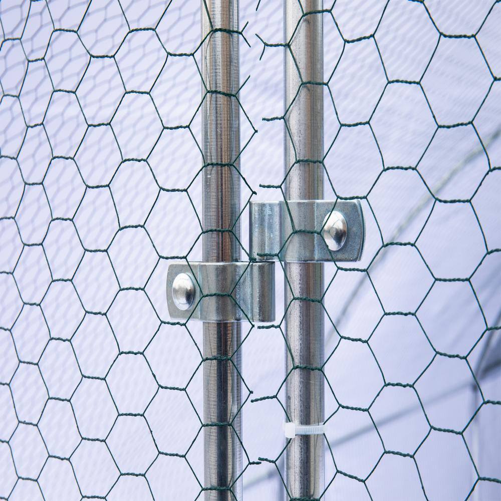 GOGEXX 9.2 ft. W x 6.2 ft.L x 6.5 ft.H Large Metal Chicken Coop Steel Wire Net Cage Poultry Cage for Outdoors