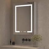 24 in. W x 32 in. H Rectangular Sliver Aluminum Medicine Cabinet with Mirror