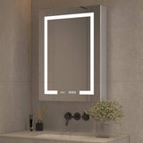 24 in. W x 32 in. H Rectangular Sliver Aluminum Medicine Cabinet with Mirror