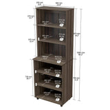 Inval 23.62 in. W x 15.35 in. D x 66.14 in. H in Ready to Assemble Standard Storage Cabinet in Smoked Oak