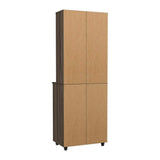 Inval 23.62 in. W x 15.35 in. D x 66.14 in. H in Ready to Assemble Standard Storage Cabinet in Smoked Oak