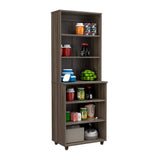 Inval 23.62 in. W x 15.35 in. D x 66.14 in. H in Ready to Assemble Standard Storage Cabinet in Smoked Oak