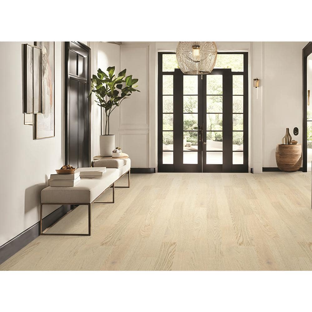 Mohawk Celestial Sky Smoked Oyster Oak 0.37 in. T x 5 in. W Wirebrushed Engineered Hardwood Flooring (29.53 sq. ft./case)