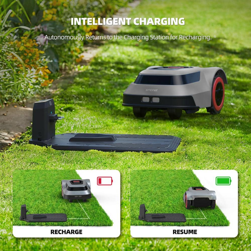 smonet 8 in. Robot Lawn Mower - Automatic Lawnmower Battery Powered APP Control, Smart Path Planning, Up to 1/4 Acre