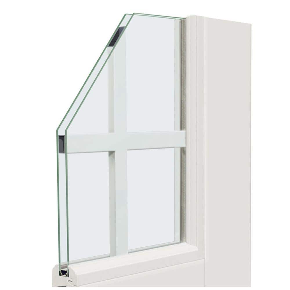 60 in. x 80 in. Smooth White Left-Hand Composite Sliding Patio Door with 15-Lite GBG