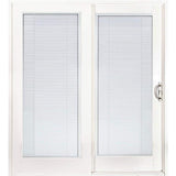 72 in. x 80 in. Smooth White Right-Hand Composite Sliding Patio Door with Low-E Built in Blinds