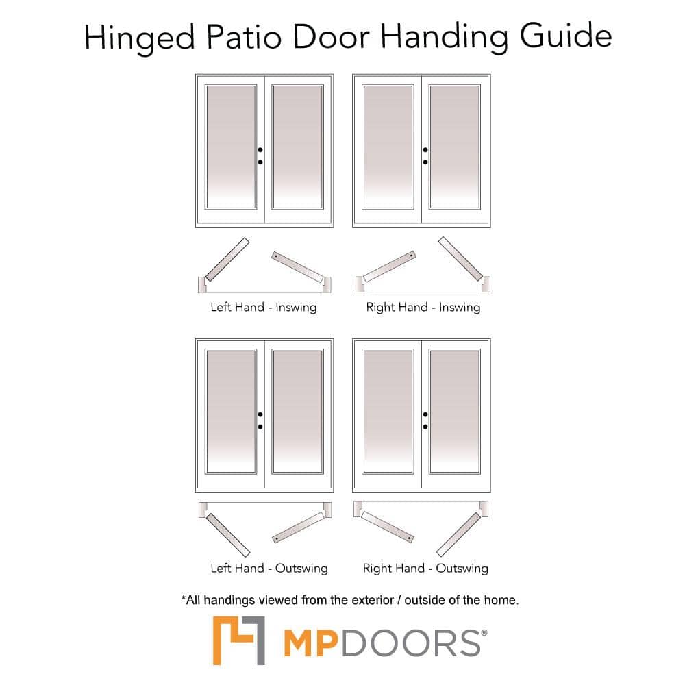 72 in. x 80 in. Fiberglass Smooth White Right-Hand Outswing Hinged Patio Door with Built in Blinds