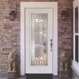 33.5 in. x 81.625 in. Mission Pointe Zinc Full Lite Unfinished Smooth Left-Hand Inswing Fiberglass Prehung Front Door