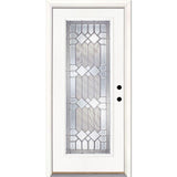 37.5 in. x 81.625 in. Mission Pointe Zinc Full Lite Unfinished Smooth Left-Hand Inswing Fiberglass Prehung Front Door