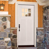 36 in. x 80 in. 6 Lite Clear Craftsman Unfinished Smooth Left-Hand Inswing Fiberglass Prehung Front Door