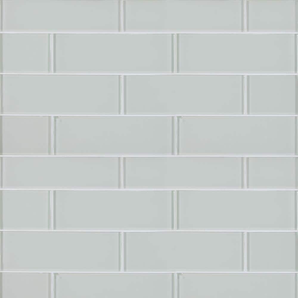 MSI Snow Cap White 3 in. x 9 in. x 8mm Glossy Glass Wall Tile (3.8 sq. ft. / case)