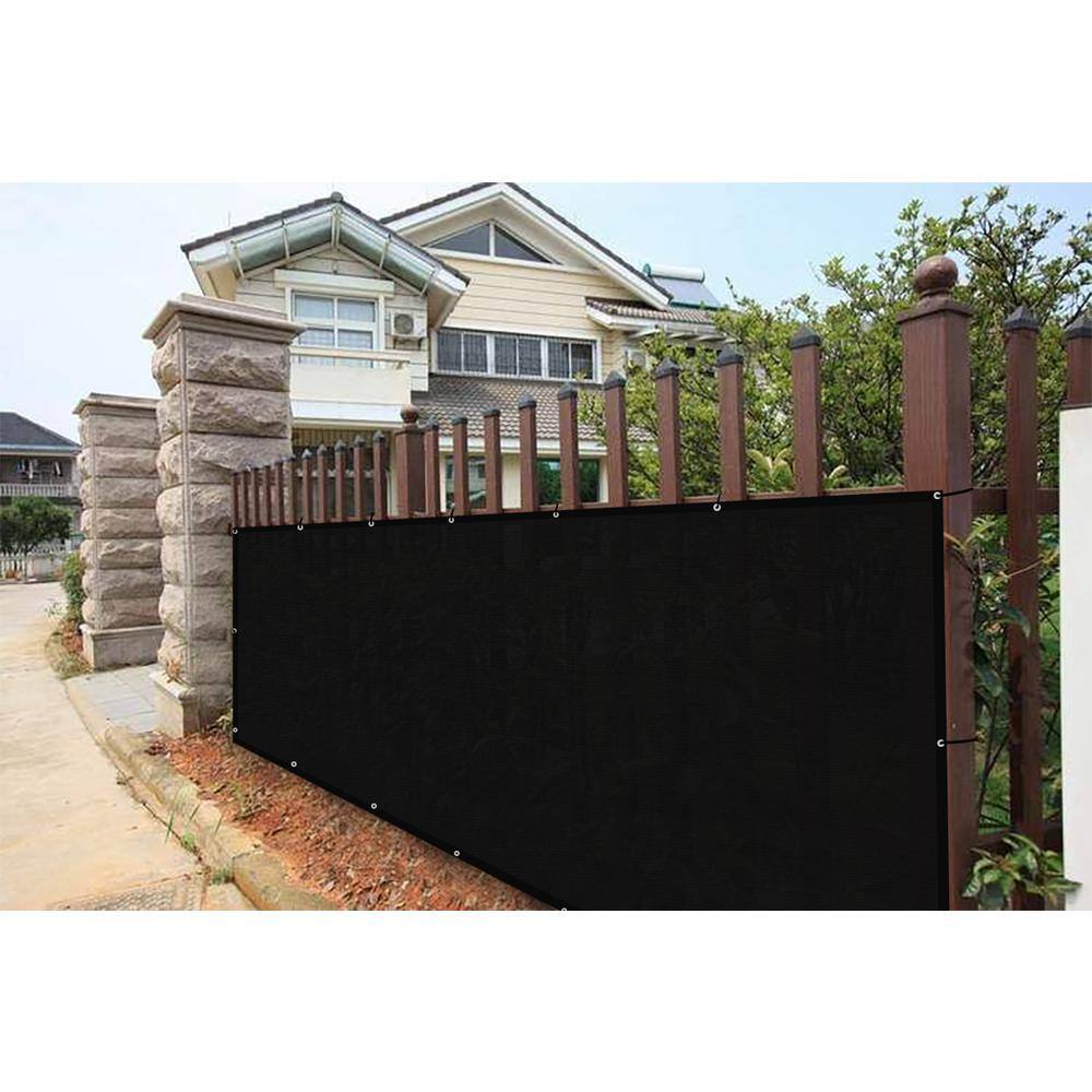 3 ft. x 10 ft. Privacy Fence Screen 90% Blockage Shade Temporary Fencing for Wall Gazebo Backyard Black (2-Pack)