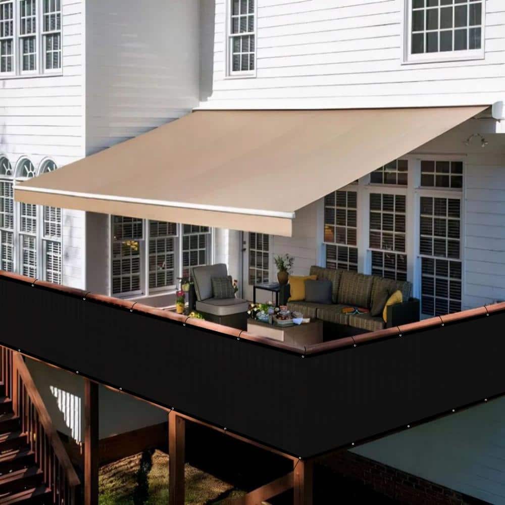 Privacy Fence Screen Heavy-Duty 90% Blockage Shade Cover Fencing Net for Wall Garden Gazebo Backyard, 6 x 25 ft., Black