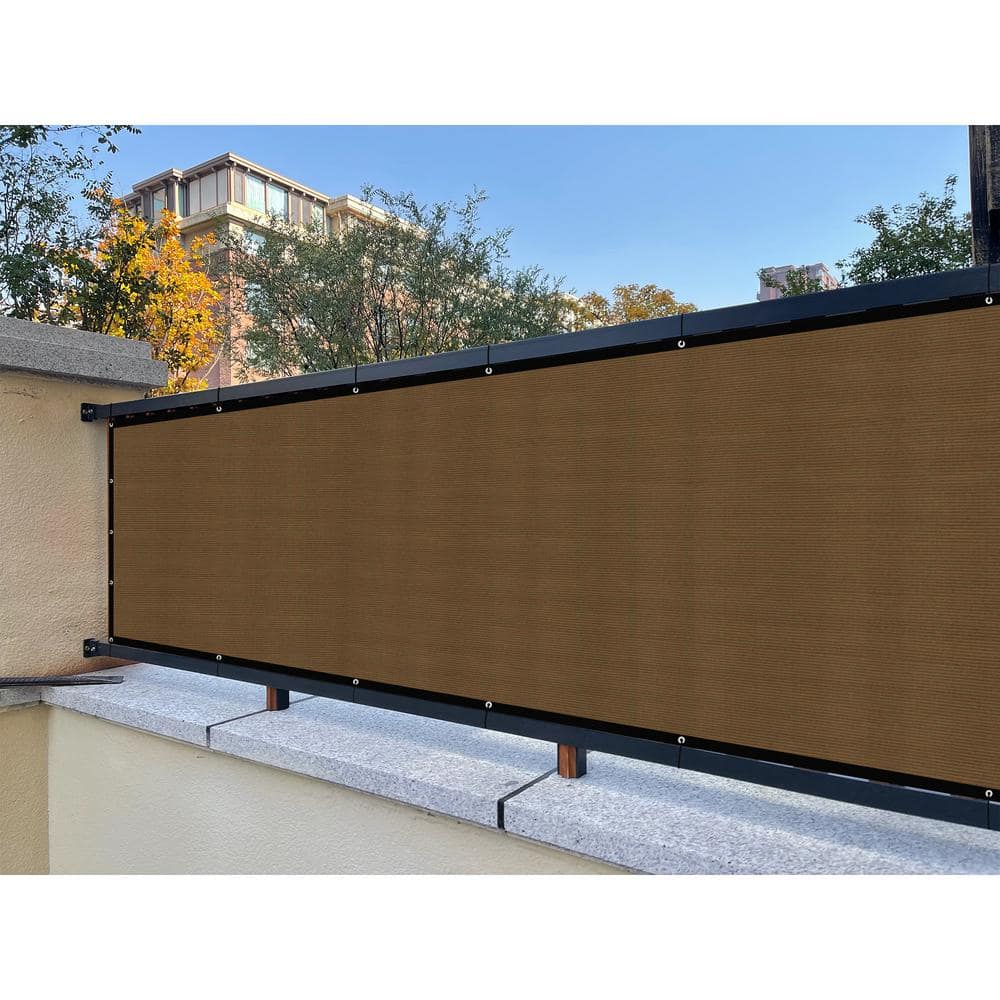 Privacy FenceScreen Heavy-Duty 90% Blockage Shade Cover FencingNet for Wall Garden Gazebo Backyard 5 ft. x 25 ft., Brown