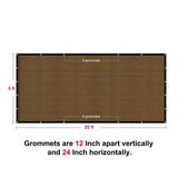 Privacy FenceScreen Heavy-Duty 90% Blockage Shade Cover FencingNet for Wall Garden Gazebo Backyard 5 ft. x 25 ft., Brown