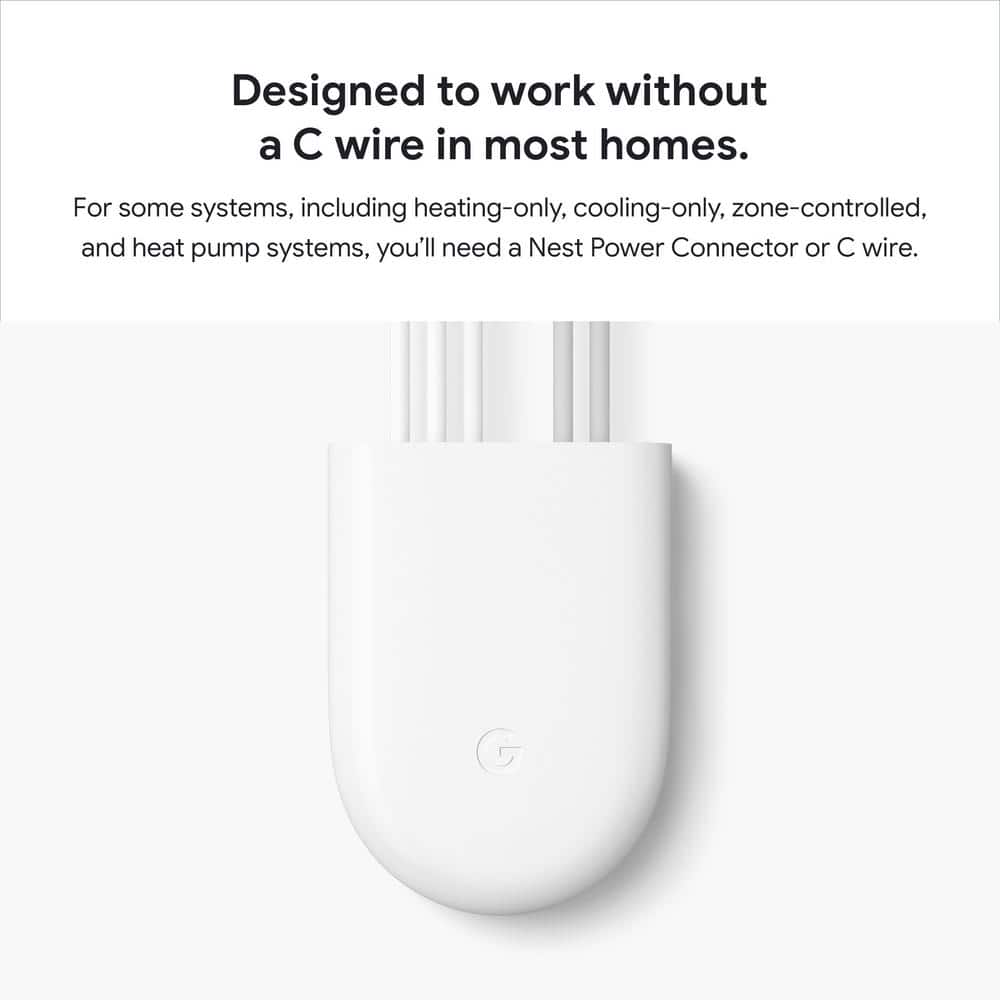Google Nest Thermostat - Smart Programmable Wi-Fi Thermostat - Snow