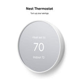 Google Nest Thermostat - Smart Programmable Wi-Fi Thermostat - Snow