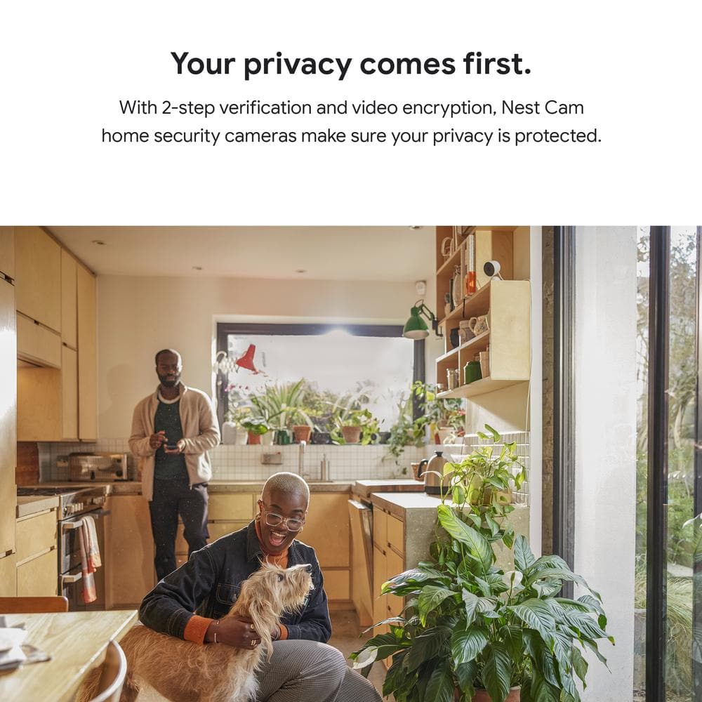 Google Nest Cam - Indoor Wired Smart Home Security Camera - Snow