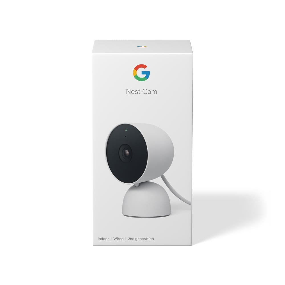 Google Nest Cam - Indoor Wired Smart Home Security Camera - Snow