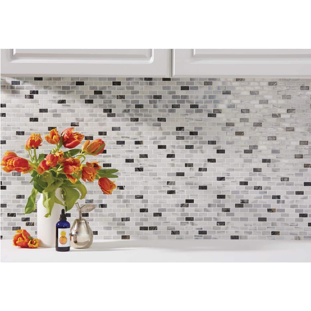 Daltile Snow Illusion 2-5/8 in. x 12 in. Marble Decorative Accent Wall Tile (0.2188 sq. ft. per Piece)