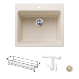 Blanco Liven 25" Granite Laundry Utility Sink Kit in Soft White