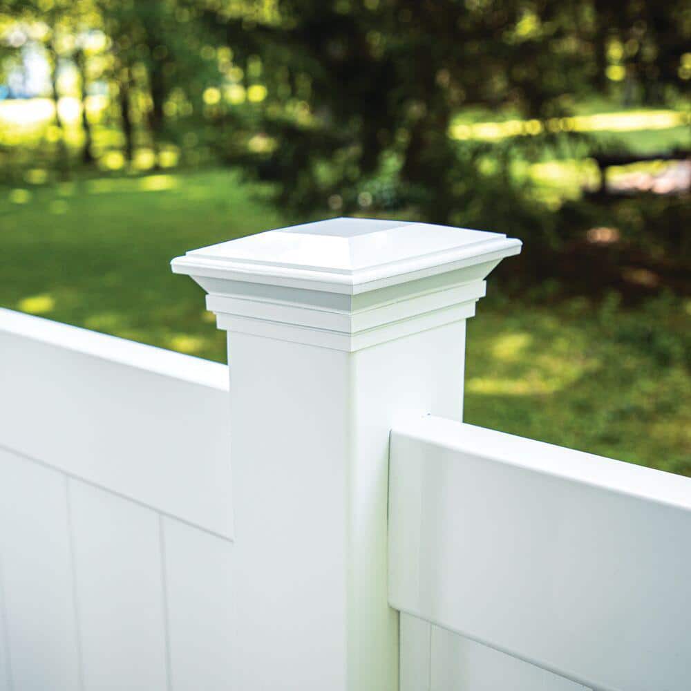 Veranda 5 in. x 5 in. Vinyl Solar-Powered Contemporary Beveled Post Cap