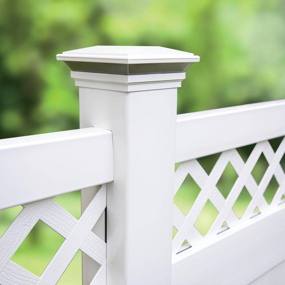 Veranda 5 in. x 5 in. Vinyl Solar-Powered Contemporary Beveled Post Cap