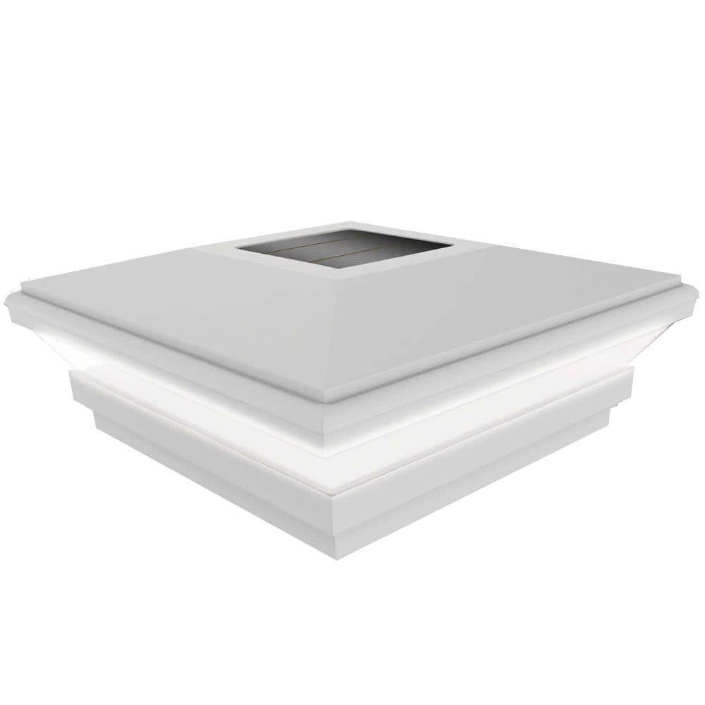 Veranda 5 in. x 5 in. Vinyl Solar-Powered Contemporary Beveled Post Cap