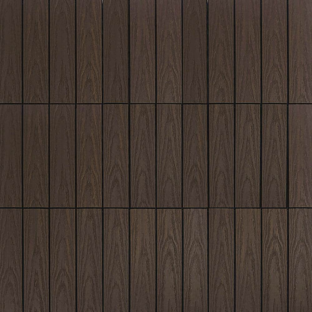 NewTechWood UltraShield Naturale 1 ft. x 1 ft. Quick Deck Outdoor Composite Deck Tile Sample in Spanish Walnut