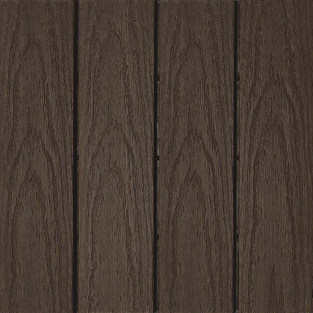 NewTechWood UltraShield Naturale 1 ft. x 1 ft. Quick Deck Outdoor Composite Deck Tile Sample in Spanish Walnut