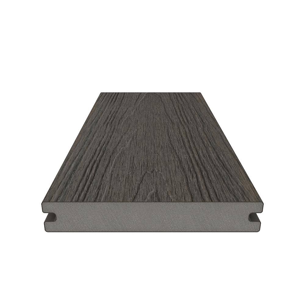 NewTechWood Naturale Magellan Series 1 in. x 5-1/2 in. x 0.5 ft. Spanish Walnut Composite Decking Board Sample with Groove