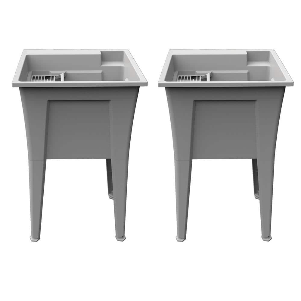 RUGGED TUB 24 in. x 22 in. Granite Freestanding Utility Laundry Sink Pack of 2