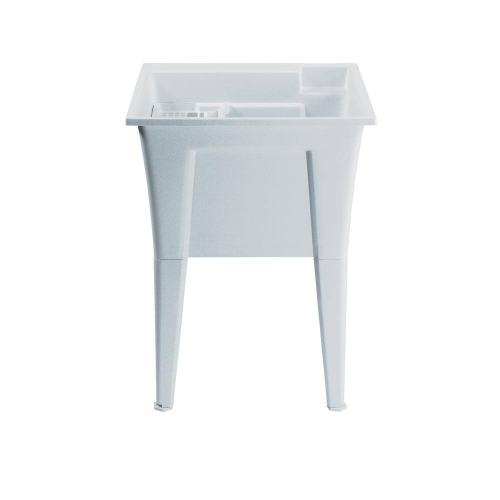 RUGGED TUB 24 in. x 22 in. Granite Freestanding Utility Laundry Sink with Pullout Faucet