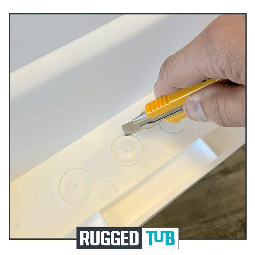 RUGGED TUB 24 in. x 22 in. Granite Freestanding Utility Laundry Sink with Pullout Faucet