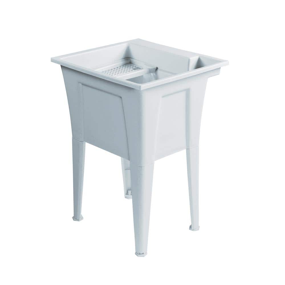 RUGGED TUB 24" x 22" Granite Freestanding Laundry Utility Sink with Pullout Faucet