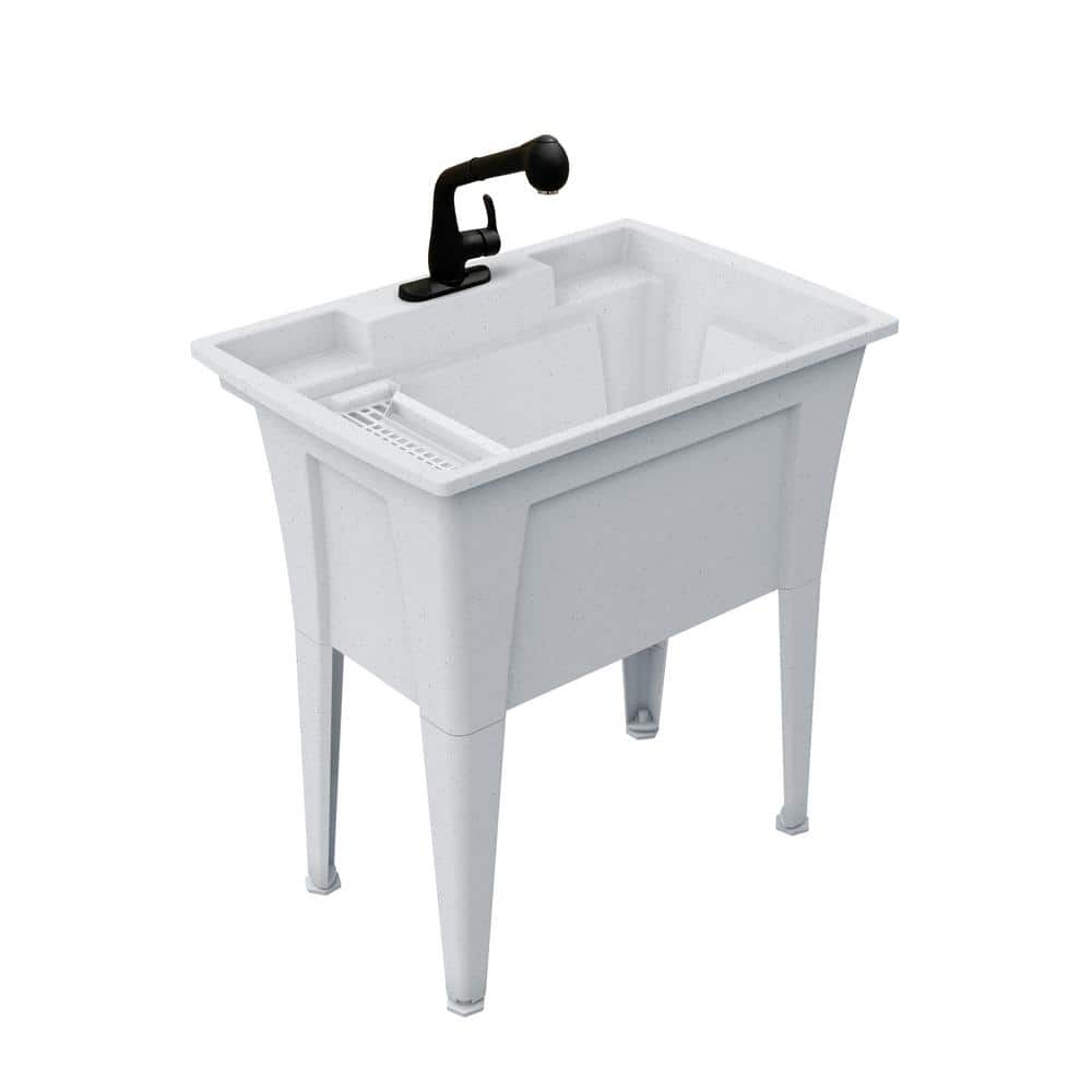 RUGGED TUB 32 in. x 22 in. Granite Freestanding Utility Laundry Sink