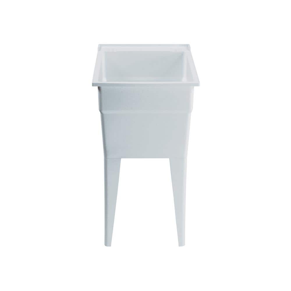 RUGGED TUB 18 in. x 24 in. Granite Freestanding Utility Laundry Sink with Pullout Faucet