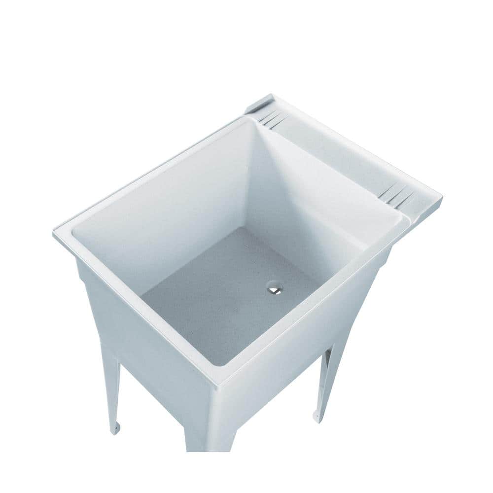 RUGGED TUB 18 x 24 Inch Granite Utility Sink Set with Pullout Faucet