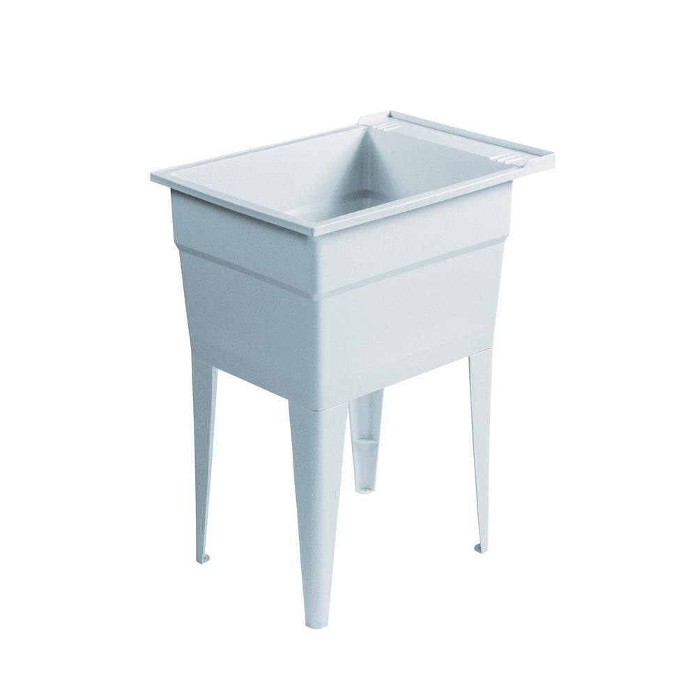 RUGGED TUB 18 x 24 Inch Granite Utility Sink Set with Pullout Faucet