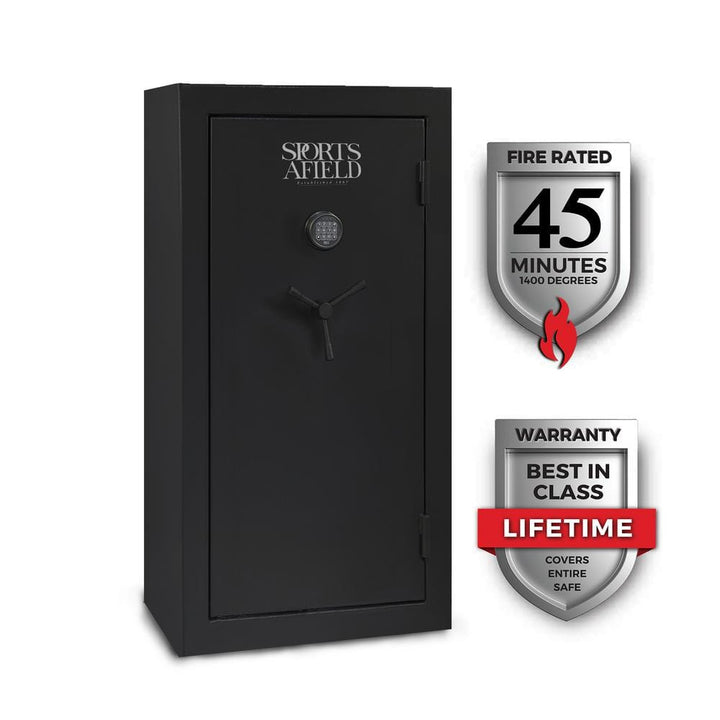 Sports Afield 30-Gun Fireproof Electronic Lock Gun Safe, Black