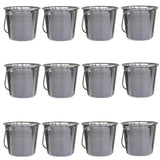 Sportsman 1 Qt. Stainless Galvanized Steel Bucket with Stainless Steel Handle (12-Pack)