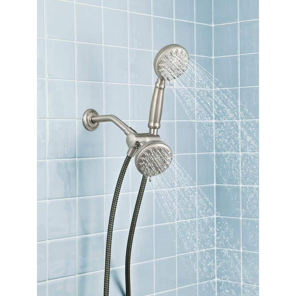 Banbury 5-spray 4 in. Dual Shower Head and Handheld Shower Head in Spot Resist Brushed Nickel by Moen